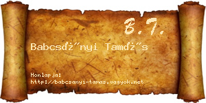 Babcsányi Tamás névjegykártya