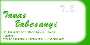 tamas babcsanyi business card