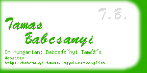 tamas babcsanyi business card
